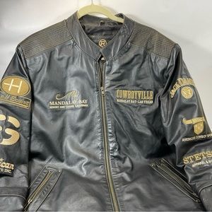 Roper COWBOYVILLE National Finals Rodeo leather Jacket Mandalay bay Las Vegas